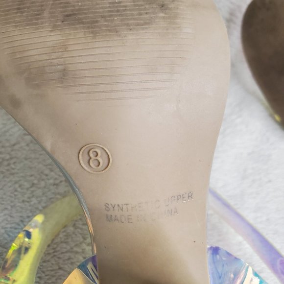 Fashion Women Pumps Transparent Strappy Buckle Sandals Block High Heels Sz 8 - Picture 8 of 8